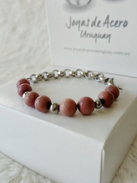 Pulsera de Piedras Naturales y Acero Quirúrgico